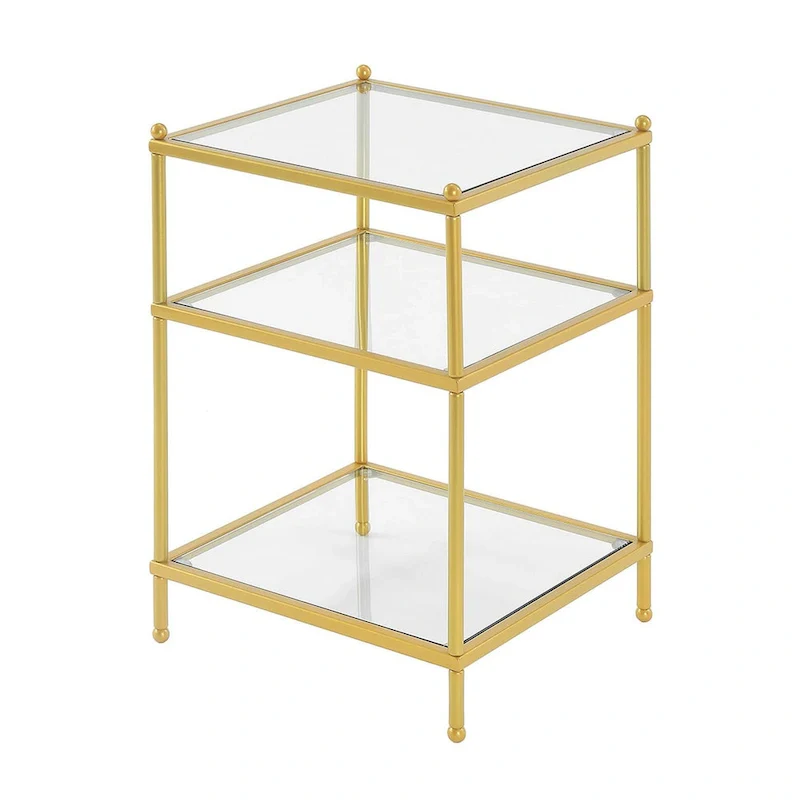 Convenience Concepts Royal Crest 3 Tier Glass End Table