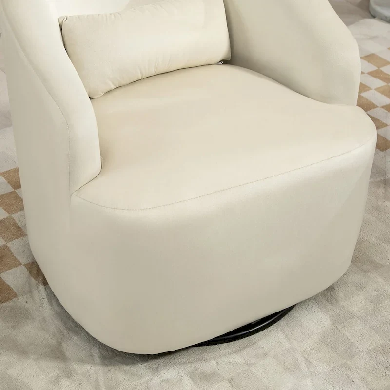 Modern Velvet Upholstered Swivel Accent Chair