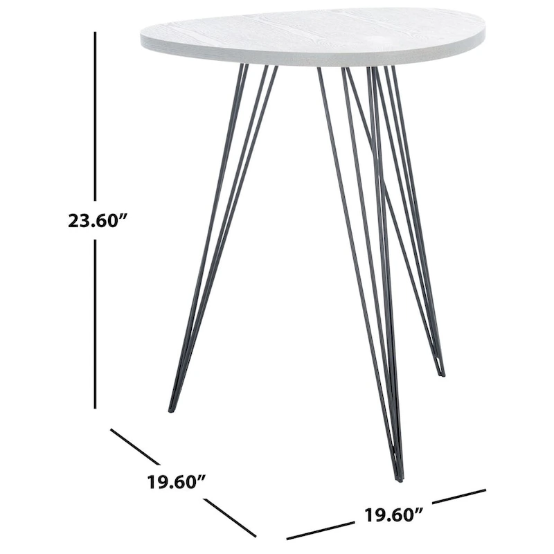 SAFAVIEH Luann White/ Black Lacquer Side Table - 19.6 x 19.6 x 23.6 - 20Wx20Dx24H