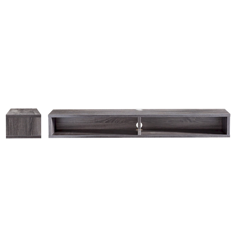 DH BASIC Wall-Mounted Gray 60 Open Shelf TV Console by Denhour