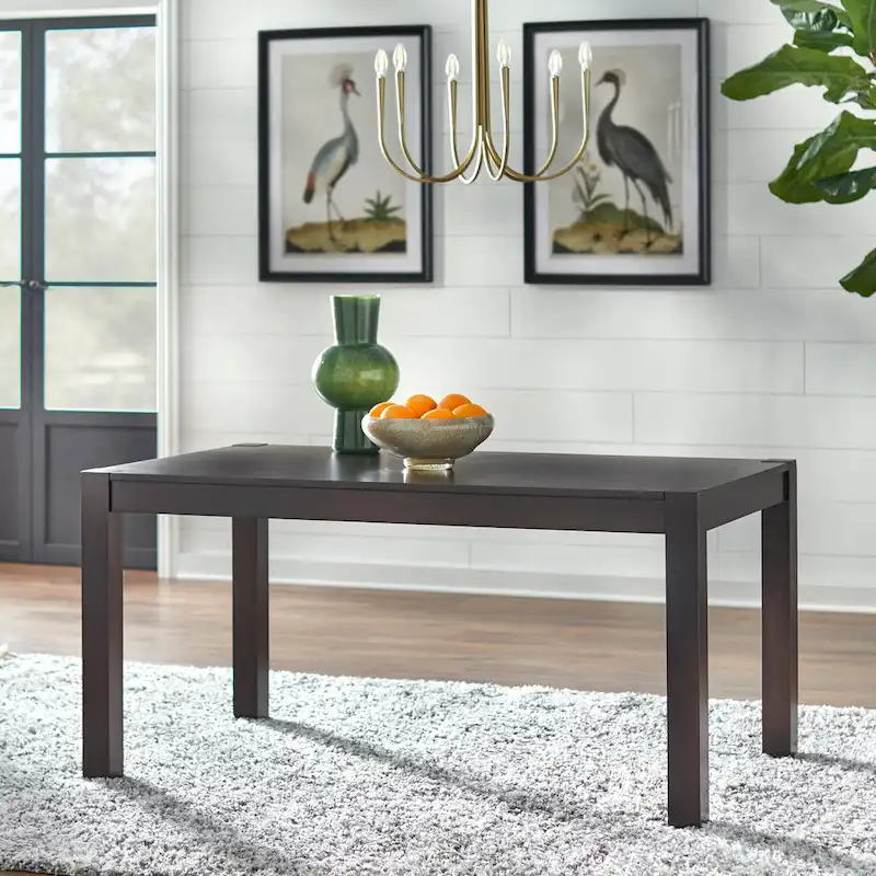 Simple Living Annie Espresso, Grey Rubberwood and Fabric 6-piece Dining Set with Dining Bench