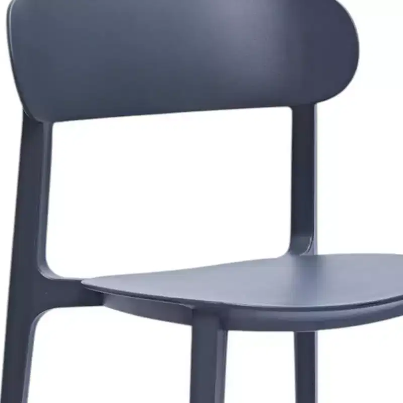 HomeRoots Set of Four Gray Heavy Duty Plastic Dining Side Chairs