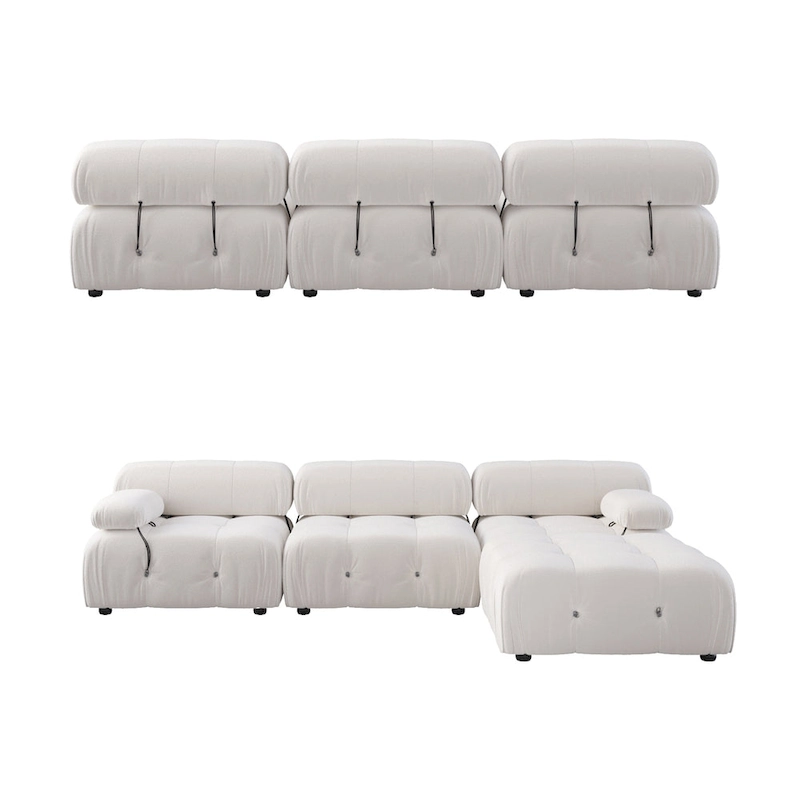 L-shape Velvet Modern Sectional Sofa Soft Couch