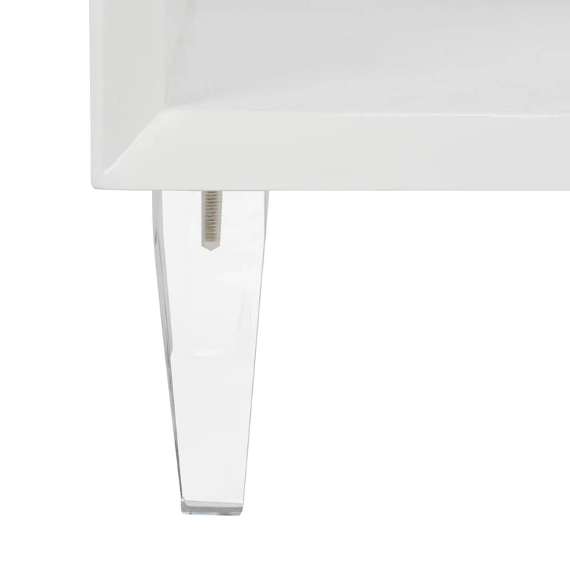 SAFAVIEH Couture Myrthe Eglomise Side Table- White - 24 W x 18 L x 25 H - 24Wx18Dx25H