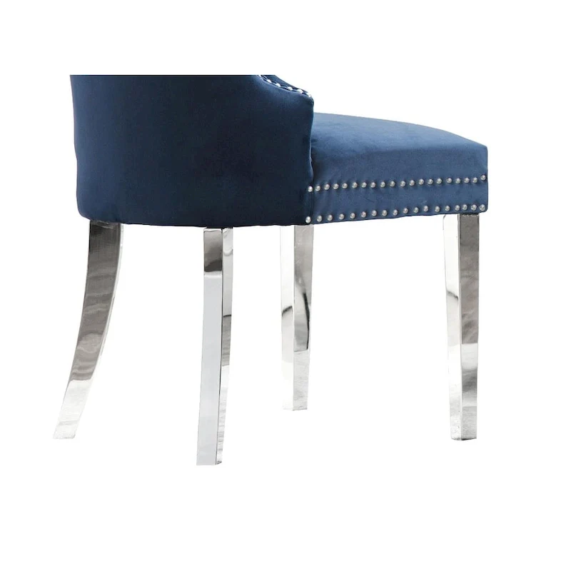 7-Piece Stainless Steel Nailhead Trim Dining Set