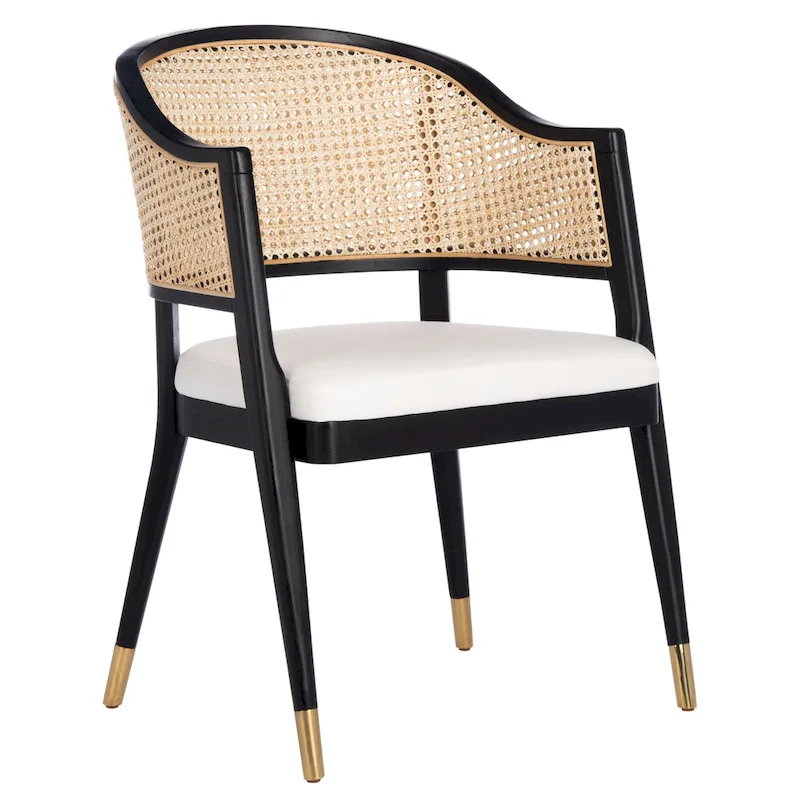 SAFAVIEH Couture Dominica Rattan Dining Chair - 23.4  W x 22.8  L x 33.6  H - 23 W x 23 D x 34 H
