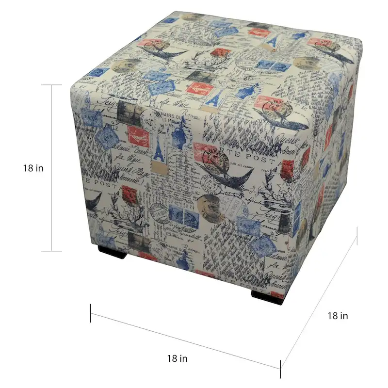 Merton Prime Printed Tufted Square Ottoman