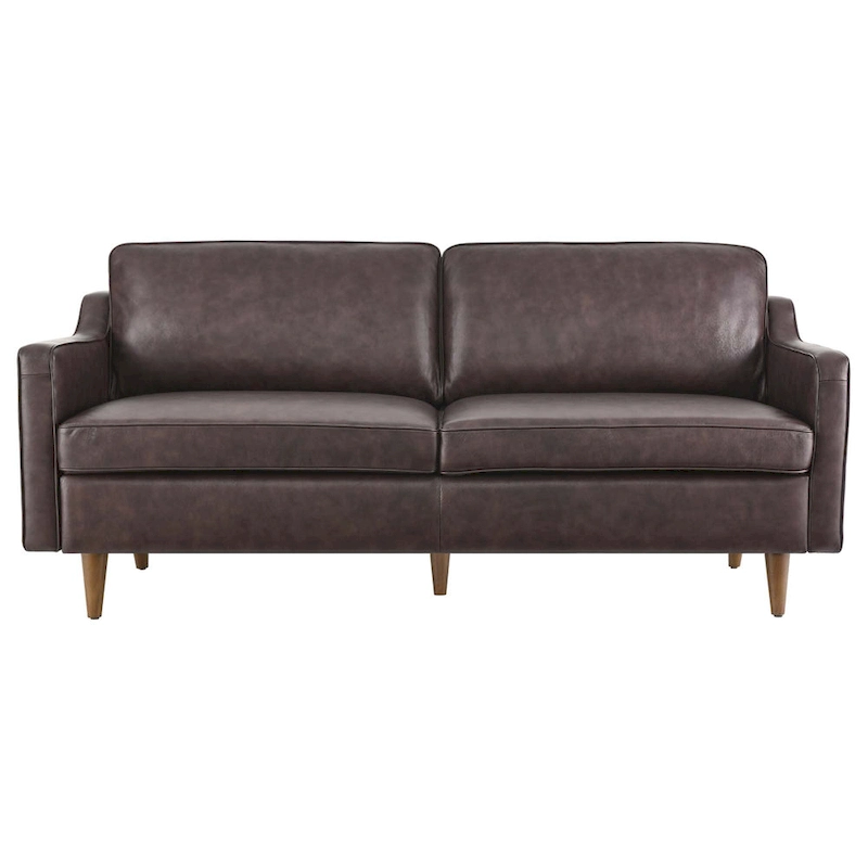 Impart Mid-century Modern Top-grain Leather Sofa