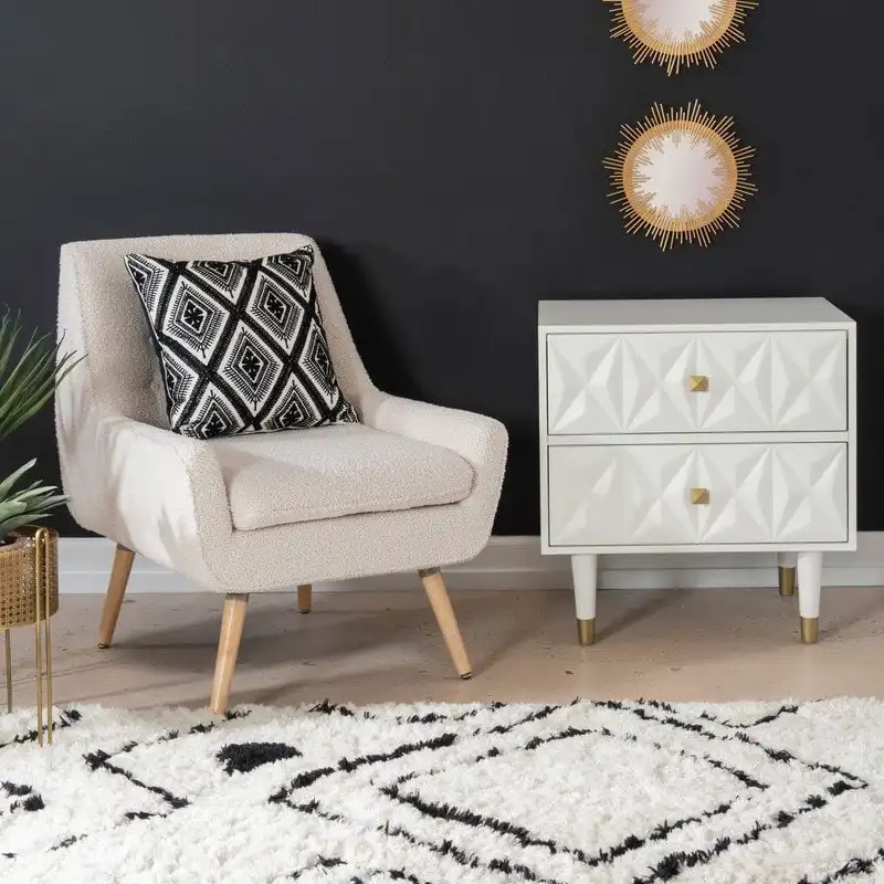 Arlo White Faux Sherpa Accent Chair