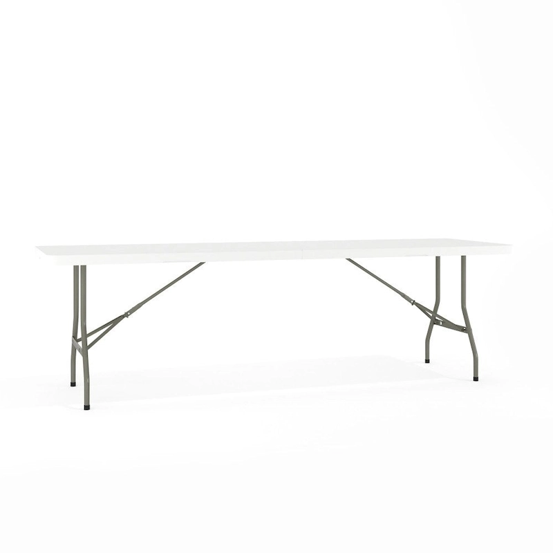 30W x 96L Bi-Fold Granite White Plastic Event Table with Carrying Handle