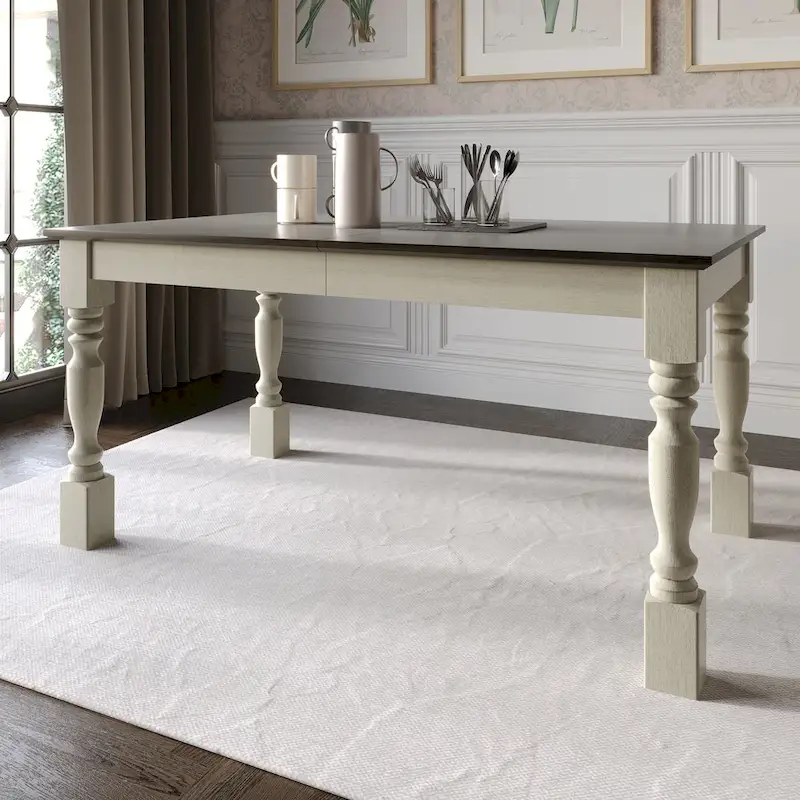 Mid-century Elegant Two-tone 7-piece Dining Set