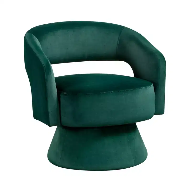 Velvet Swivel Accent Chair, 1-Seat