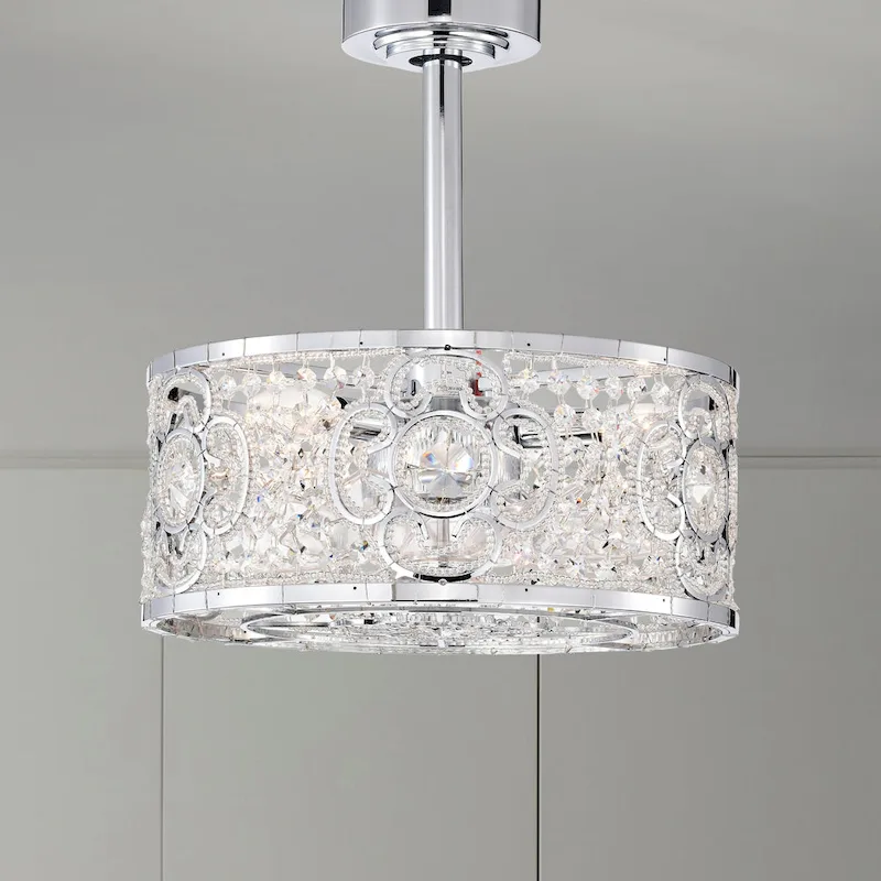 Ralph 15 Inch Chrome Polish Crystal Fandelier - N/A