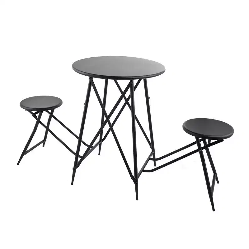 GDFStudio Roski Industrial Iron Folding Dining Set