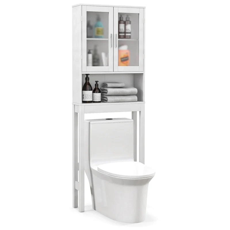Wooden Over The Toilet Storage Cabinet Spacesaver Organizer