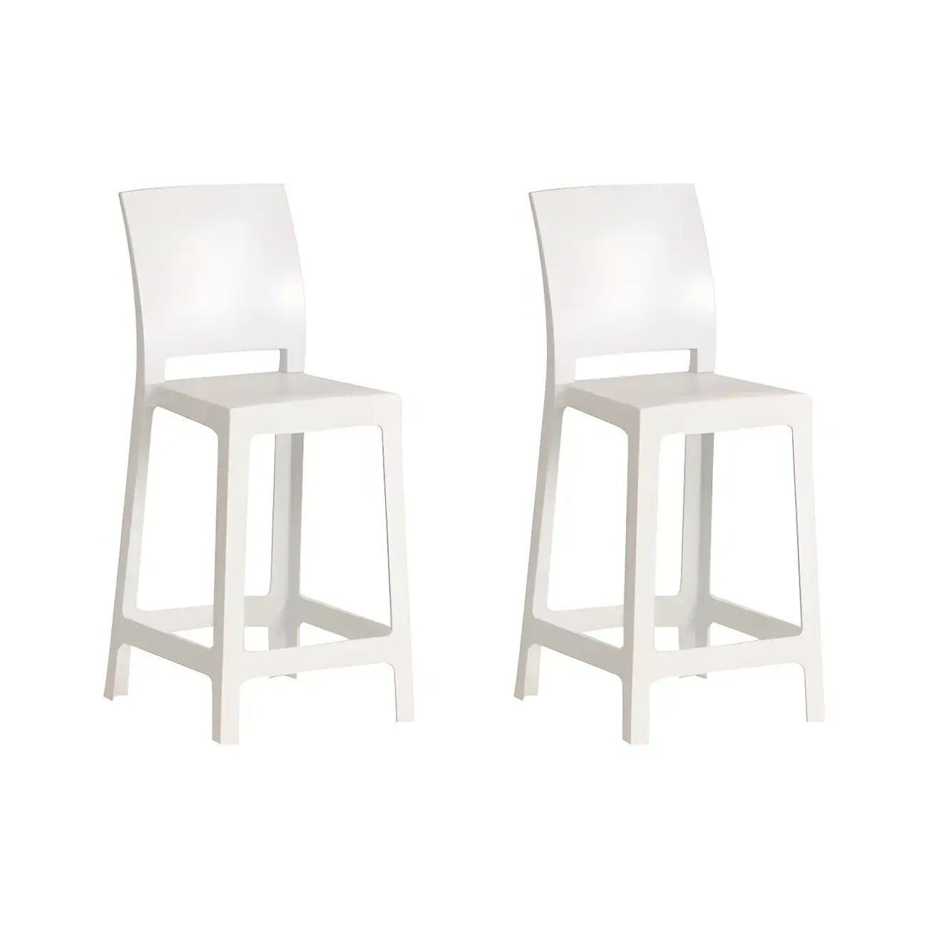 Modern Acrylic Smooth Elegant Circular Backrest Bar Stool