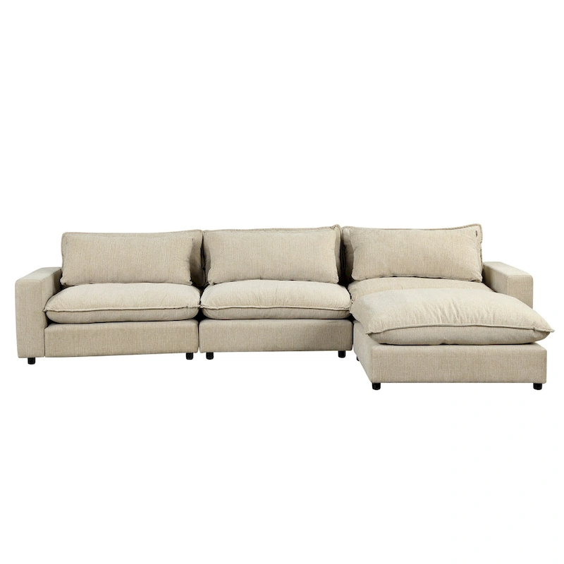 128inch Sectional Sofa Cloud Sofa Chenille Upholstered Sofa