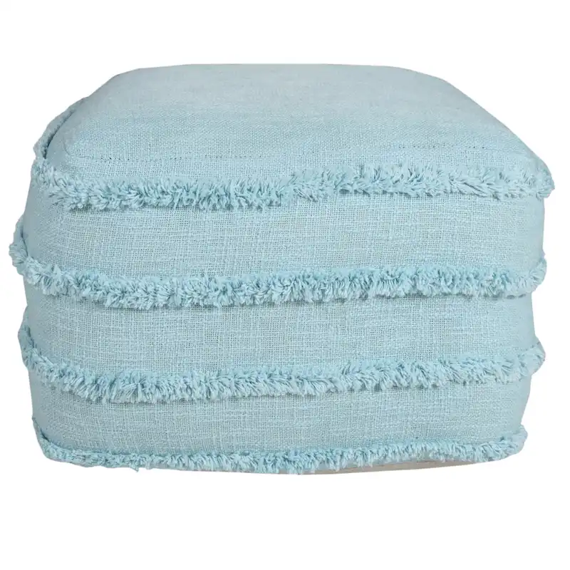 Sevita Solid Textured Stripe Pouf Ottoman