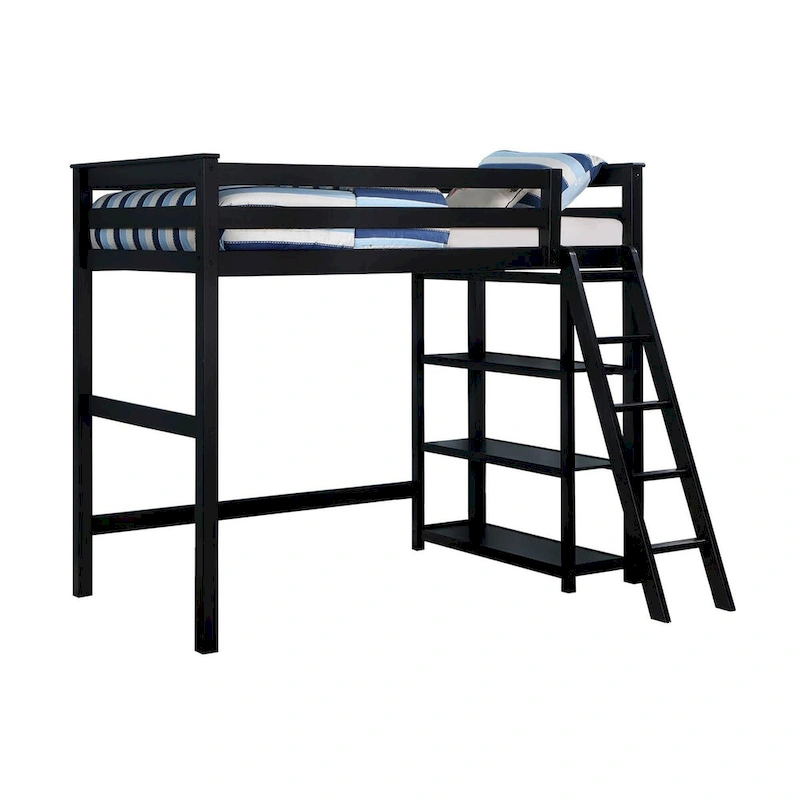 Jerica Twin Loft Bed with 3-Shelf