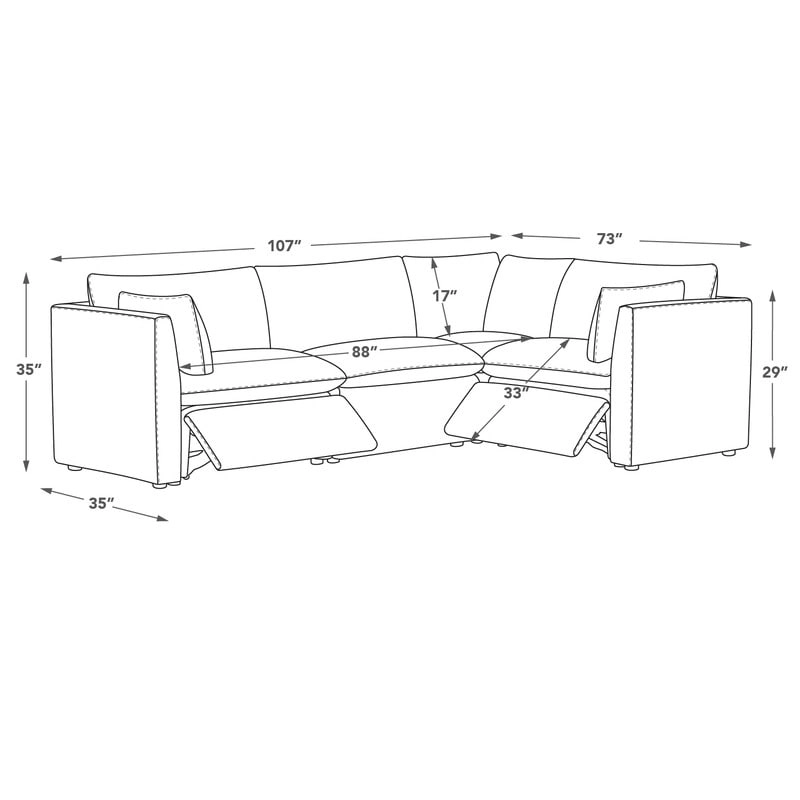 Cypress 107W L-shape Power Reclining Sectional Sofa Couch