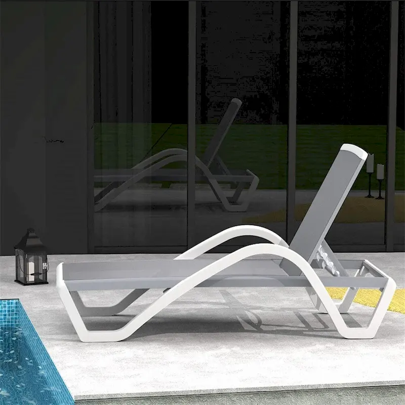 Adjustable Patio Aluminum Chaise Lounge Lounge Chairs with Arm
