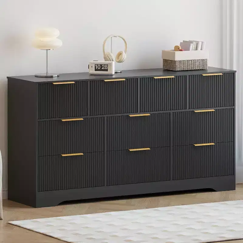 10-Drawer Fluted Dresser