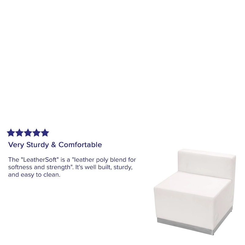 LeatherSoft Chair w/Brushed Stainless Steel Base - Reception Furniture