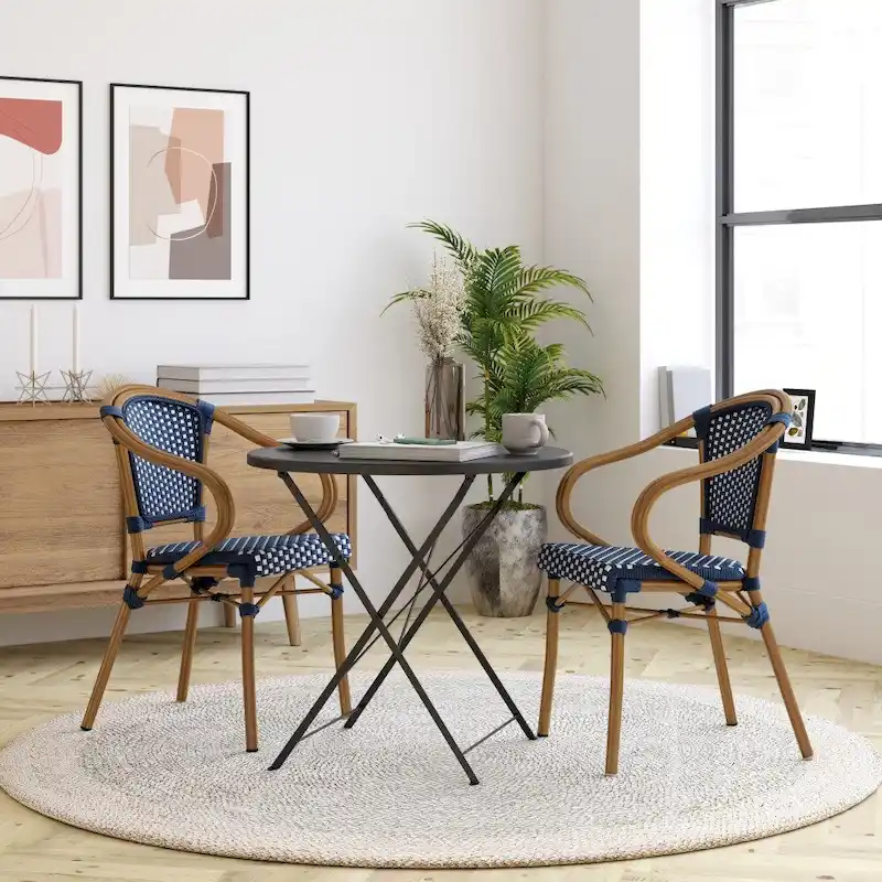 Stacking Bistro Chairs with Metal Frames
