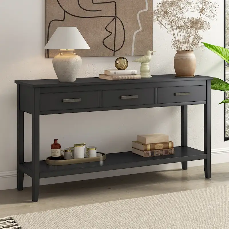59 Minimalist Console Table with Drawer & Shelf
