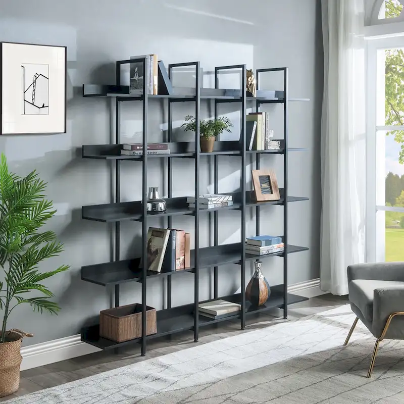 5 Tier Bookcase Home Office Open Bookshelf