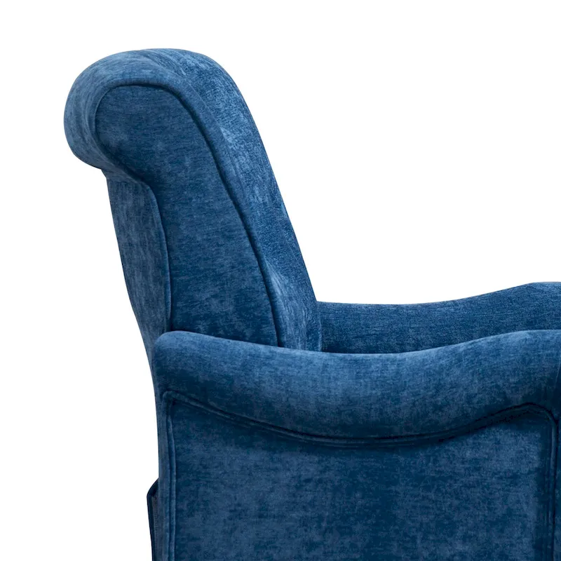 Chenille Fabric Accent Chair with Retro Wooden Legs, High-Density Foam and Spring Cushion, and 300 lbs Weight Capacity