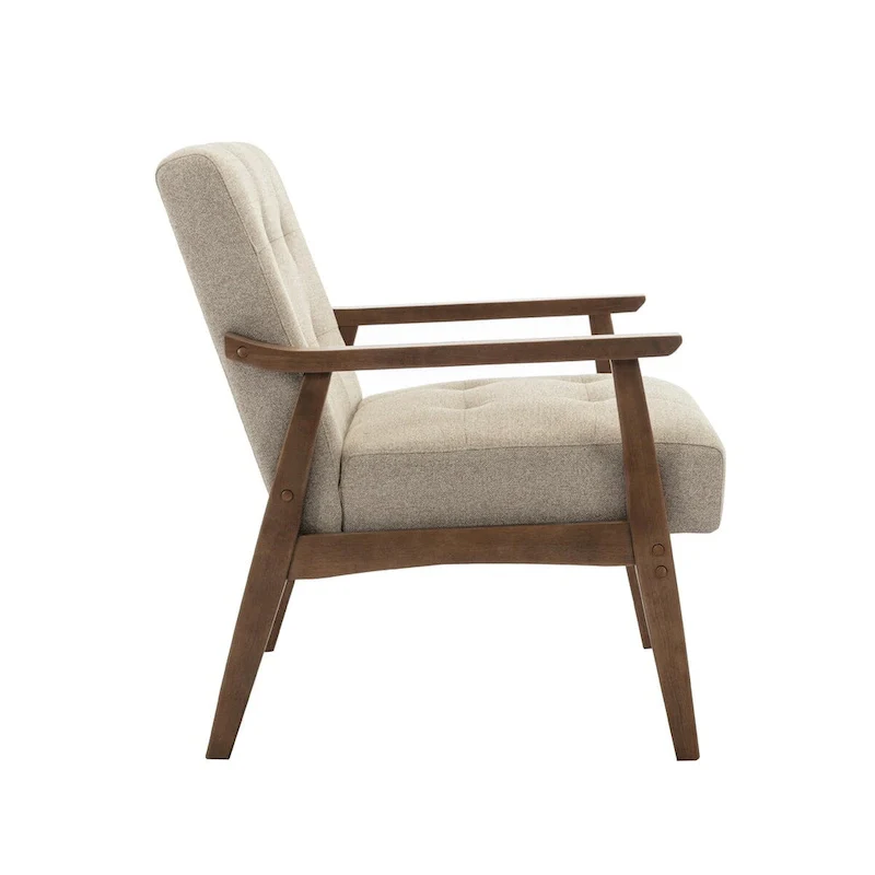 Galina Fabric Accent Chair with Rubberwood Legs