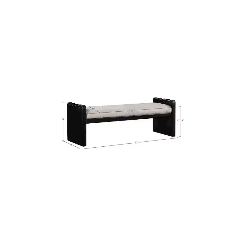 Meridian Furniture,Sonia Velour Fur Fabric Bench