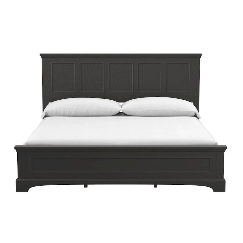 Farmhouse Basics Rustic Black Finish Panel Bed Set