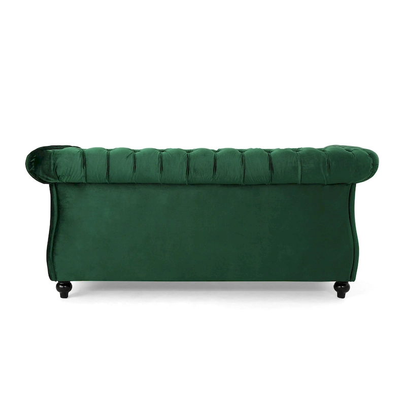 Somerville Upholstered Chesterfield Nailhead Loveseat by Christopher Knight Home