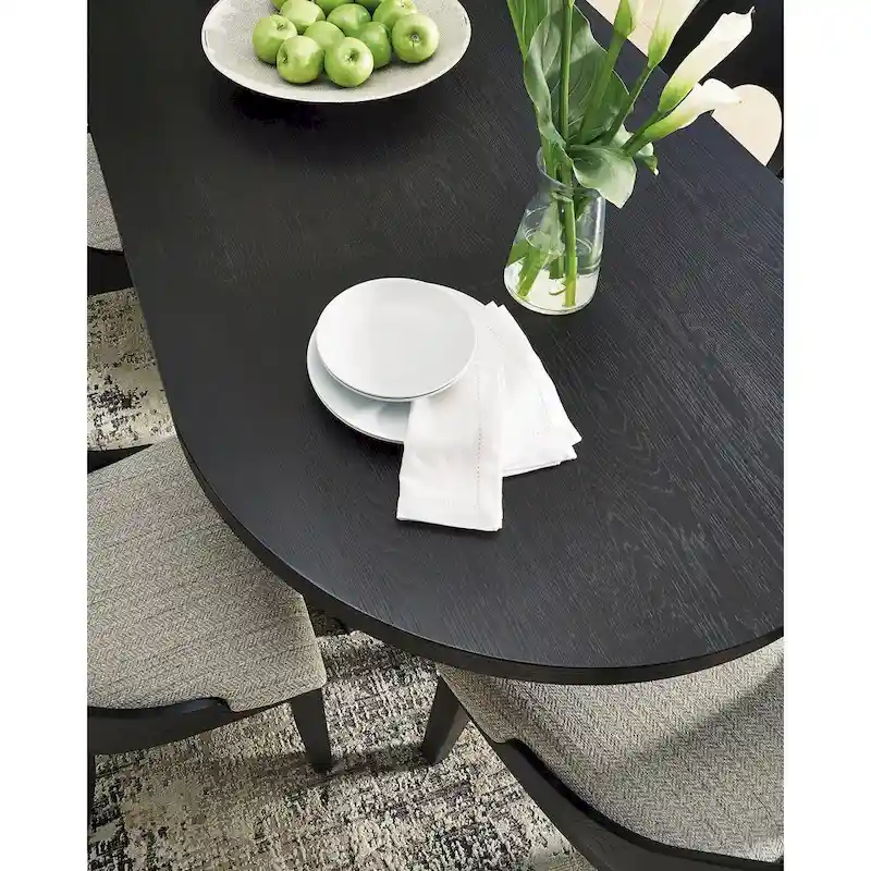 Signature Design by Ashley Rowanbeck Black Dining Table - 86.25 W x 42 D x 30.25 H
