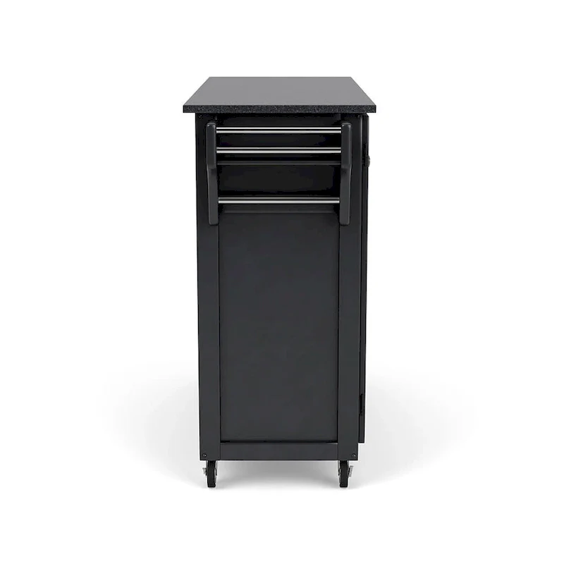 Homestyles Black Wood Kitchen Cart - 48 x 18 x 36