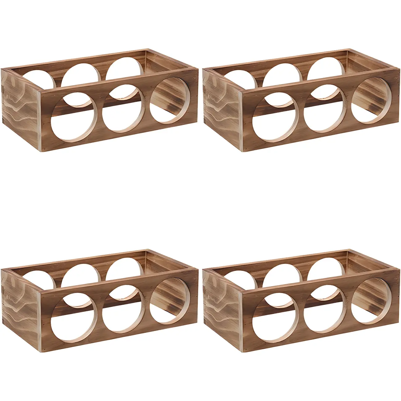 Natural Wooden Stackable Wine Rack Tabletop Wine Holder