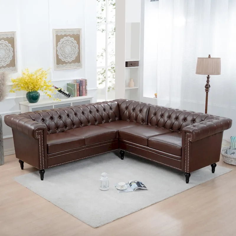 Christopher Knight Home - Clayton Luxurious Sectional Sofa with PU Leather