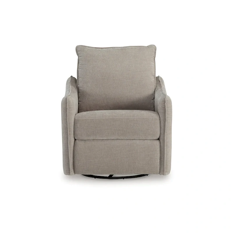 Bradley Swivel Power Recliner Chair, Gray Polyester, Pillow Back