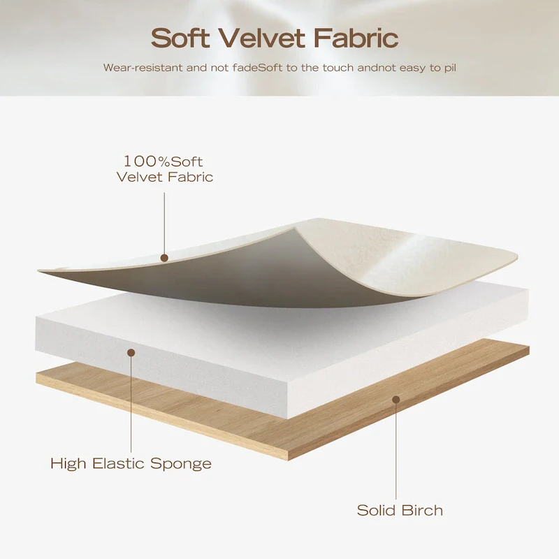 Velvet Bedroom Bench Pink/ Beige/ Blue/ Gray Upholstered Bench with Button-Tufted 60.2.