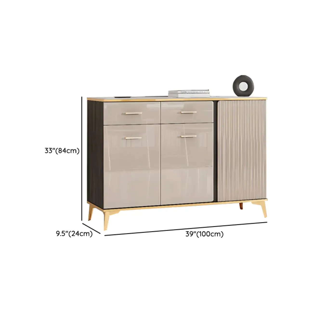 Glam Adjustable Wooden Dining Hutch China Cabinet