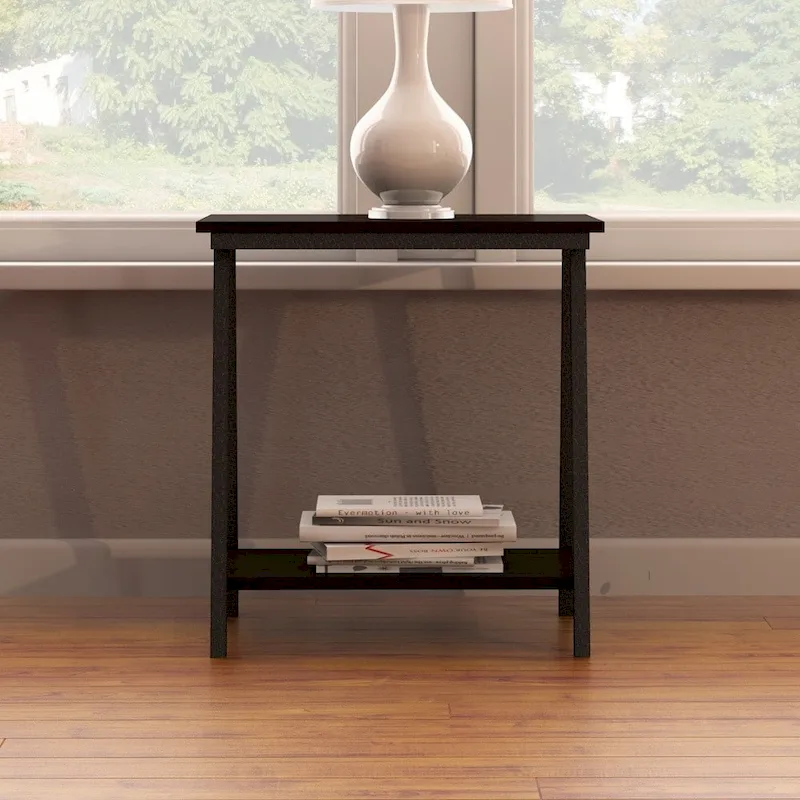 Leick Home Empiria Narrow Side Table with Shelf and Metal Frame