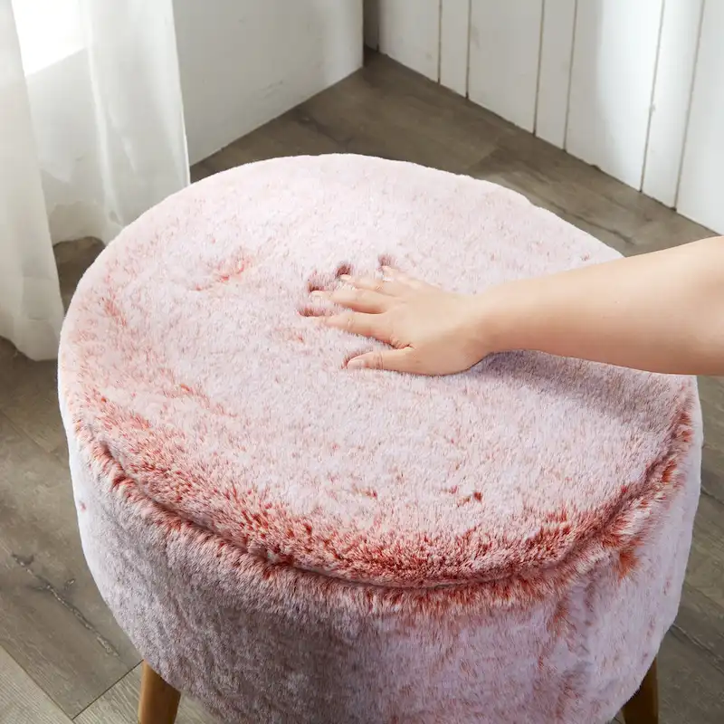 Serenta Heavy FauxFur Oval Ottoman