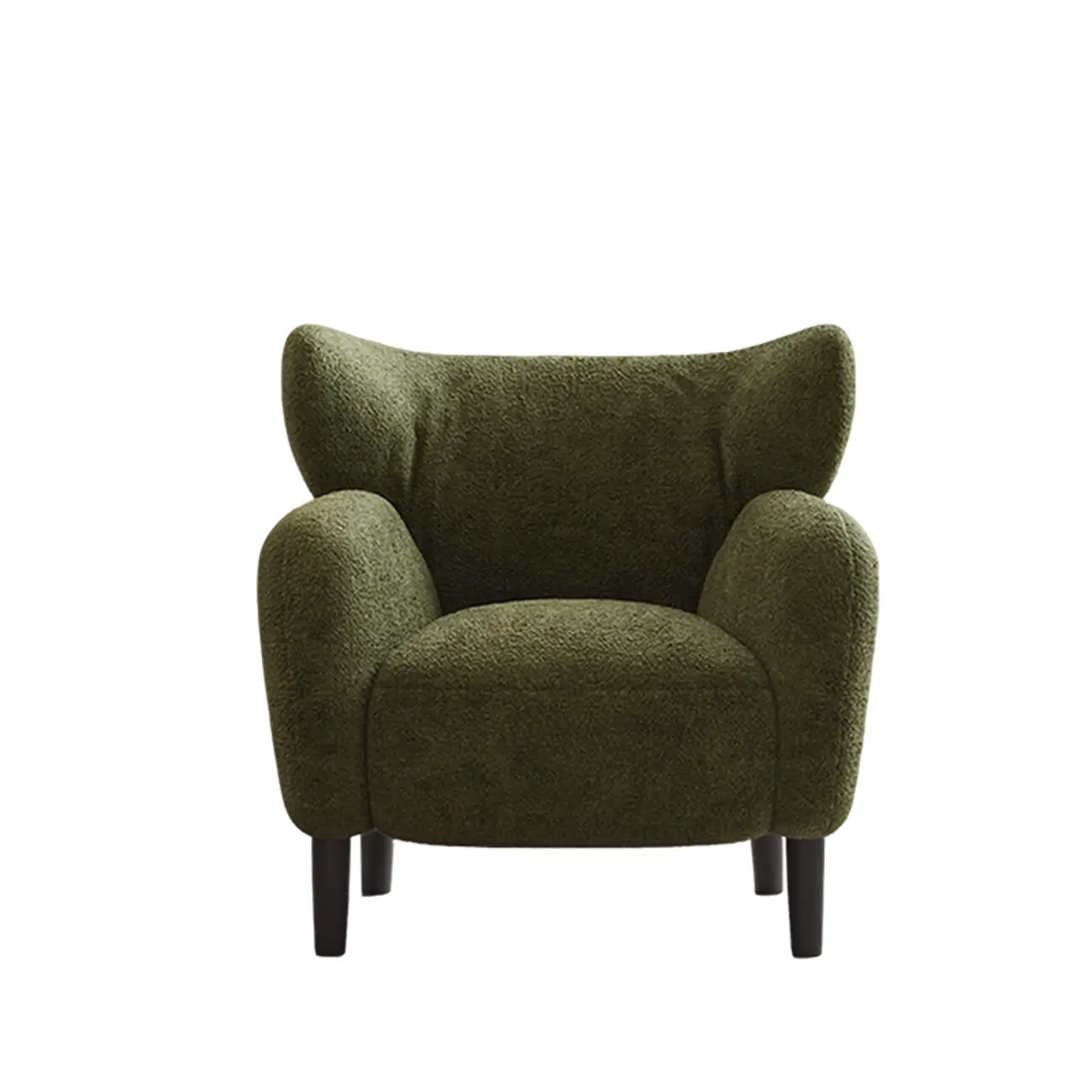 Modern Chenille Fabric Wingback Accent Chair with Arms