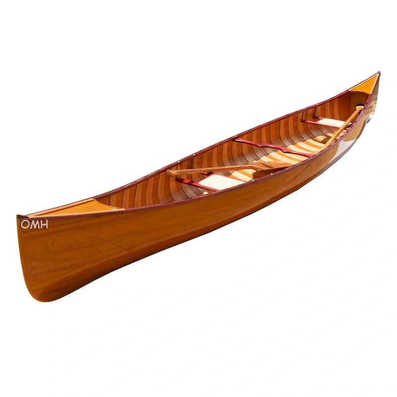 Wooden Canoe with Ribs 16 Mahogany