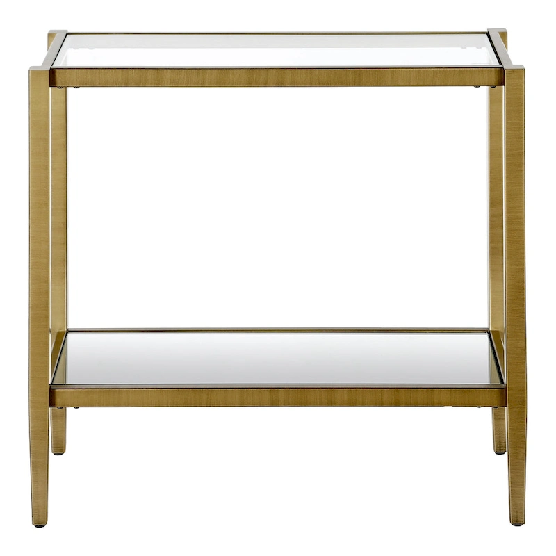 Hera 24 Rectangular Side Table with Glass Shelf
