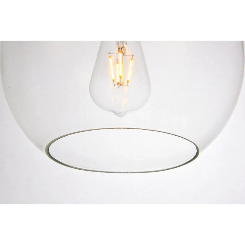 Placido Collection Pendant D15.7 H16.5 Lt:1 Black and Clear Finish