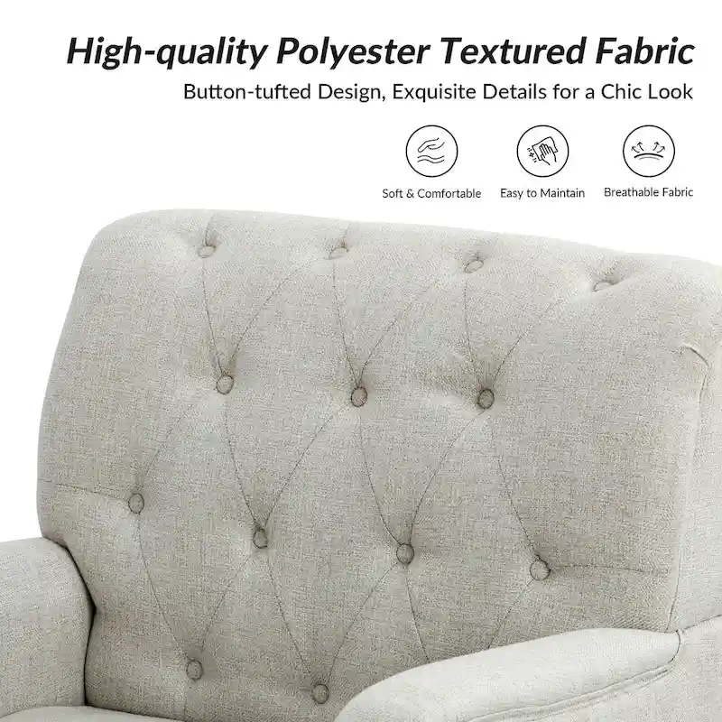 Geltrude Classic Upholstered Accent Arm Chair with Button Tufted Back by HULALA HOME