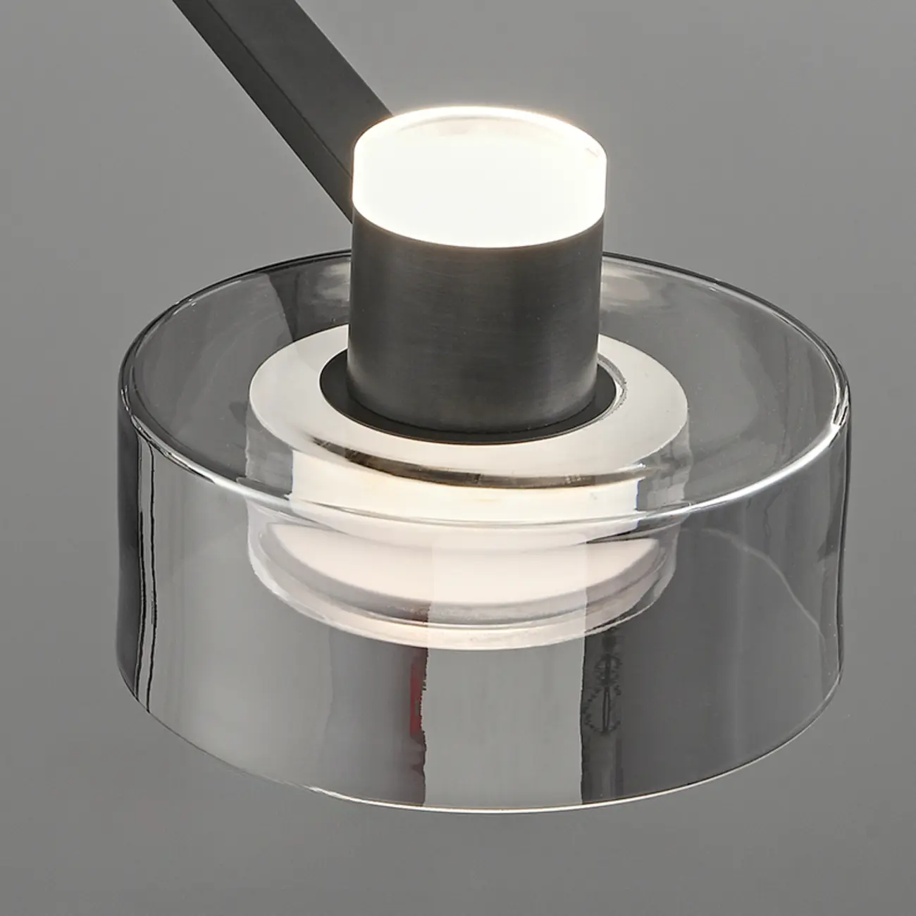 Modern Black Circle Round Glass LED Chandelier